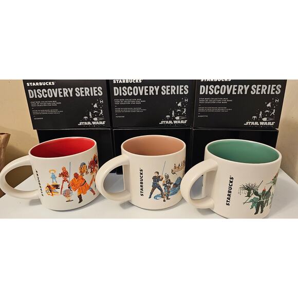 Disney Parks 2025 Starbucks May The 4th Star Wars Discovery Mug Set 3x IN HAND - Picture 2 of 3